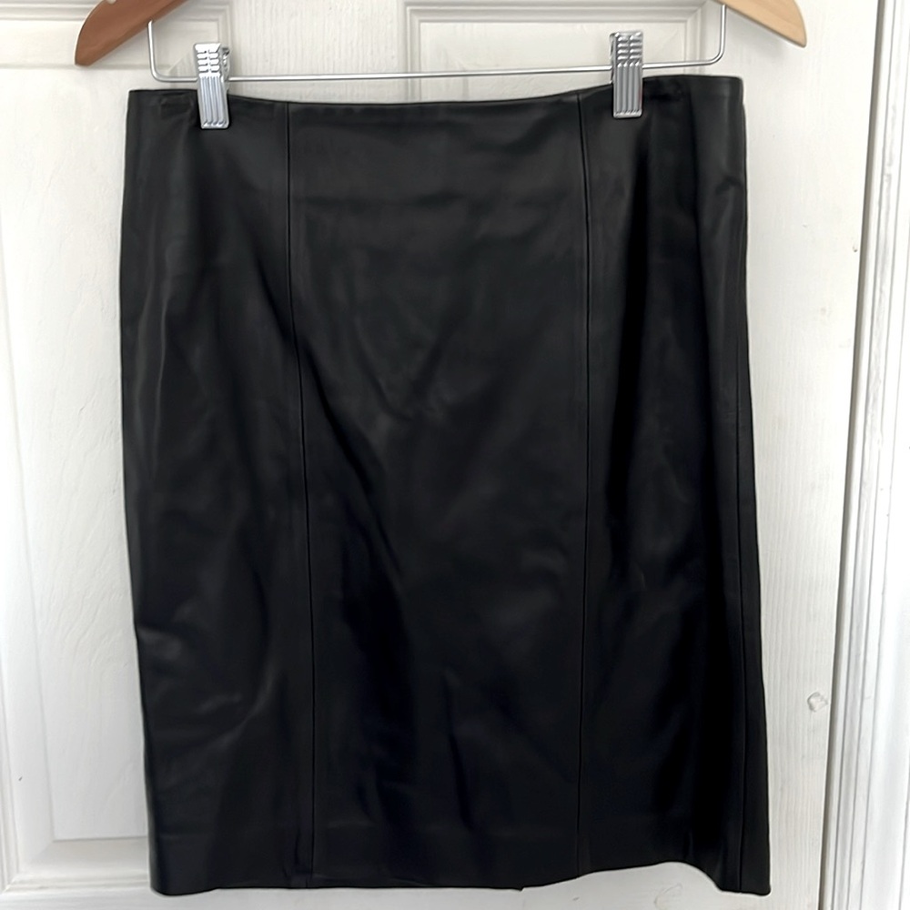 Women’s Talbot’s leather high waisted skirt with small slit in back size 6p